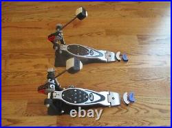 (2) Identical Pearl Eliminator Bass Drum Pedals, Dual Chain, Extra Cams Mint