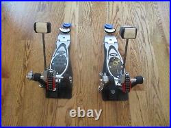 (2) Identical Pearl Eliminator Bass Drum Pedals, Dual Chain, Extra Cams Mint