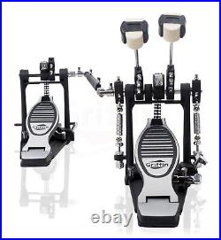 2-PACK Double Bass Drum Pedal & 2-Leg Hi-Hat Stand Drummers Quad Beater Head