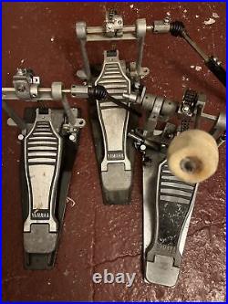 2 Vintage Yamaha Double Bass Drum Pedals Japan Made 4 Pieces In Lot