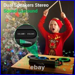 7-Pad Electric Drum Set with Headphones, Roll-Up Drum Pad for Kids, Dual Speaker