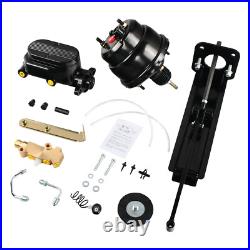 7 Universal Firewall Mount Power Brake Pedal Dual Booster Master Disc/Drum Kit
