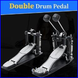 Adjustable Double Bass Drum Pedal with Dual Chain Drive & Beater Head for Drums