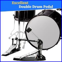 Adjustable Double Bass Drum Pedal with Dual Chain Drive & Beater Head for Drums