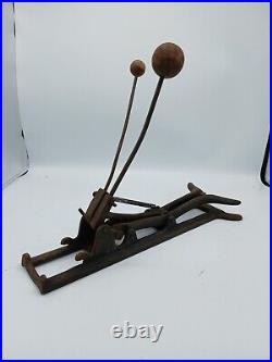 Antique Fishtail Double Bass Drum Pedal, Cast Iron 1900-1914