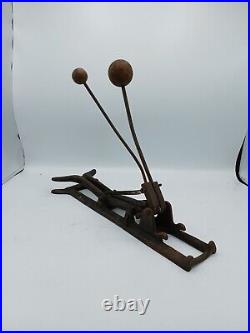 Antique Fishtail Double Bass Drum Pedal, Cast Iron 1900-1914