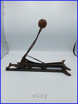 Antique Fishtail Double Bass Drum Pedal, Cast Iron 1900-1914