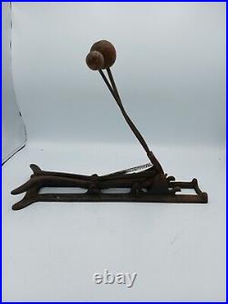 Antique Fishtail Double Bass Drum Pedal, Cast Iron 1900-1914