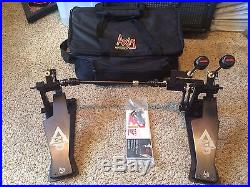 Axis Percussion Sabre A21 Double Kick Drum Pedal Black with Axis Soft Case