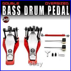 Beatello'Hercules' Heavy Duty Bass Drum Double Kick Pedals Dual Chains Non-slip