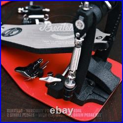 Beatello'Hercules' Heavy Duty Bass Drum Double Kick Pedals Dual Chains Non-slip
