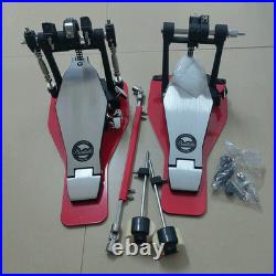 Beatello'Hercules' Heavy Duty Bass Drum Double Kick Pedals Dual Chains Non-slip