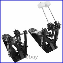 Black Double Bass Drum Pedal Dual Foot Kick Percussion Drum Sets Accessories USA