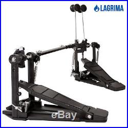 Black Drum Pedal Double Bass Dual Foot Kick Pedal Percussion Single Chain Drive