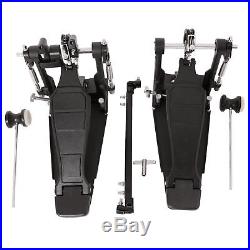 Black Drum Pedal Double Bass Dual Foot Kick Pedal Percussion Single Chain Drive
