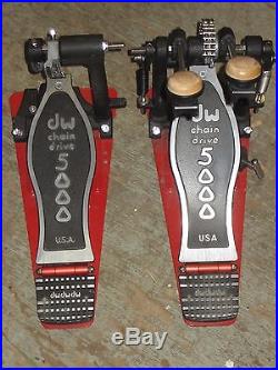 DRUM WORKSHOP DW 5000 Accelerator DOUBLE BASS PEDAL WITH CASE free shipping used