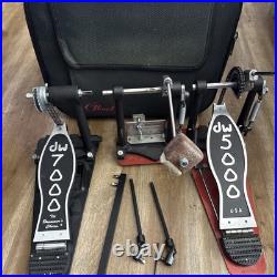 DW 5000 &7000 Double Pedal w DW beater VERY GOOD comes with the case tested