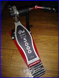 DW 5000 CHAIN DRIVE accelarator DOUBLE BASS DRUM PEDAL with Case