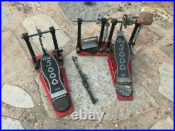 DW 5000 Double Bass Drum Pedal 5002 Vintage Offset Beater Type Has Rust