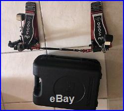 DW 5000 Series Double Bass Drum Pedal Good Working Condition with Travel Case