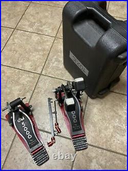 DW 5000 Turbo Double Chain Double Bass Drum Pedal With Hard She'll Molded Case