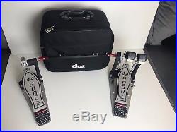 DW 9000 Double Bass Drum Pedal With Case And Key DWCP9002 Like New