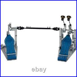 DW Colorboard Machined Direct Drive Double Bass Drum Pedal With Cobalt Footboard