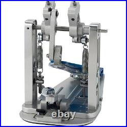 DW Colorboard Machined Direct Drive Double Bass Drum Pedal With Cobalt Footboard