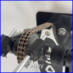 DW Drums 3000 Series Dual-Chain Drive Double Bass Drum Pedal DWCP3002 Untested