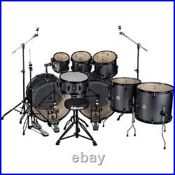 Ddrum D2 8-Piece Double Bass Complete Kit withBlack Hardware Dark Silver Sparkle