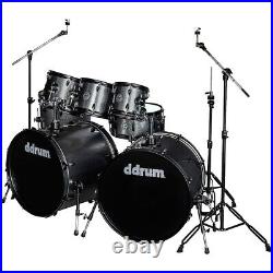 Ddrum D2 8-Piece Double Bass Complete Kit withBlack Hardware Dark Silver Sparkle