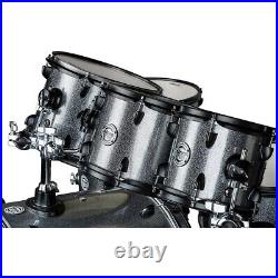 Ddrum D2 8-Piece Double Bass Complete Kit withBlack Hardware Dark Silver Sparkle