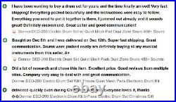 Donner DED-200X Electric Drum Set Dual Zone Snare With Headphones Throne GRAY Donner DED-200X Electric Drum Set Dual Zone Snare With Headphones Throne GRAY