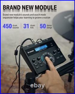 Donner DED-200X Electric Drum Set Dual Zone Snare With Throne Headphones Donner DED-200X Electric Drum Set Dual Zone Snare With Throne Headphones