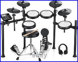 Donner DED-200X Electric Drum Set With Throne Headphones Dual Zone Quiet Pads Donner DED-200X Electric Drum Set With Throne Headphones Dual Zone Quiet Pads