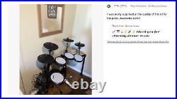Donner DED-200X Electric Drum Set With Throne Headphones Dual Zone Quiet Pads Donner DED-200X Electric Drum Set With Throne Headphones Dual Zone Quiet Pads
