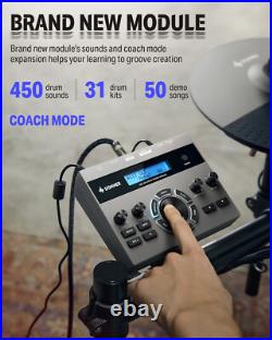 Donner DED-200X Electric Drum Set With Throne Headphones Dual Zone Snare Donner DED-200X Electric Drum Set With Throne Headphones Dual Zone Snare