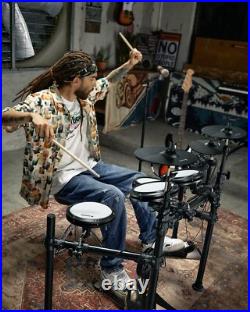 Donner DED-200 Electric Drum Kit Set Quiet Mesh Pads Dual Zone Snare With Throne