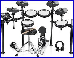 Donner DED-200 Electric Drum Set 4 Cymbal Quiet Mesh Pad Dual Zone Snare +Throne