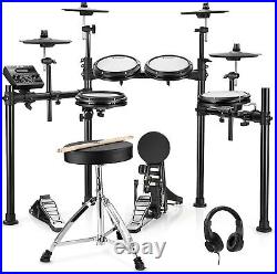 Donner DED-200 Electric Drum Set with Quiet Mesh Pad Dual Zone Snare 450+ Sound