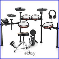 Donner DED-200 Max Electric Drum Set With Throne Headphones Dual Zone Quiet Pads