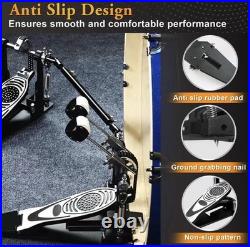 Double Bass DRUM PEDAL Heavy-Duty Double Chain Drive Kick Pedal withAdjustable NEW