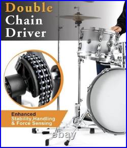 Double Bass DRUM PEDAL Heavy-Duty Double Chain Drive Kick Pedal withAdjustable NEW