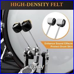 Double Bass DRUM PEDAL Heavy-Duty Double Chain Drive Kick Pedal withAdjustable NEW