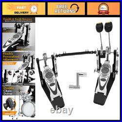 Double Bass Drum Pedal Double Chain Drive Adjustable Beater Foot Percussion Hard Double Bass Drum Pedal Double Chain Drive Adjustable Beater Foot Percussion Hard