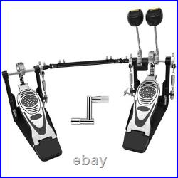 Double Bass Drum Pedal Double Chain Drive Adjustable Beater Foot Percussion Hard