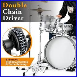 Double Bass Drum Pedal Double Chain Drive Adjustable Beater Foot Percussion Hard