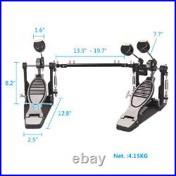 Double Bass Drum Pedal Double Chain Drive Music Kick Foot Percussion Adjustable