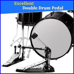 Double Bass Drum Pedal Double Chain Kick Pedal Adjustable Beater Head New