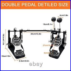 Double Bass Drum Pedal Double Chain Kick Pedal for Electronic Drums & Practice
